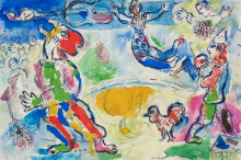 Foto: Marc Chagall, Der große Zirkus, 1970, Bleistift und Gouache, 68 x 101 cm, ALBERTINA, Wien, Sammlung Batliner, © VG Bild-Kunst, Bonn 2025